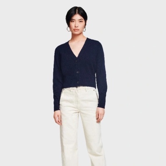 White + Warren Sweaters - WHITE + WARREN Cashmere V Neck Cardigan Sweater In Deep Navy Blue size M